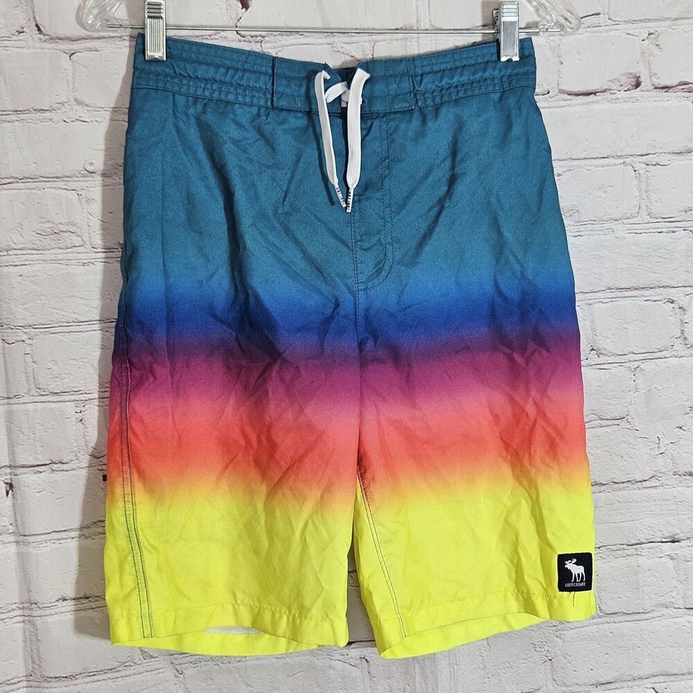 Abercrombie Kids Ombre Swim Trunks Board Shorts Size 15/16 Multi Color Beach